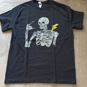 Black Skeleton Heavy Metal Till I Die Graphic T-Shirt - NEW!